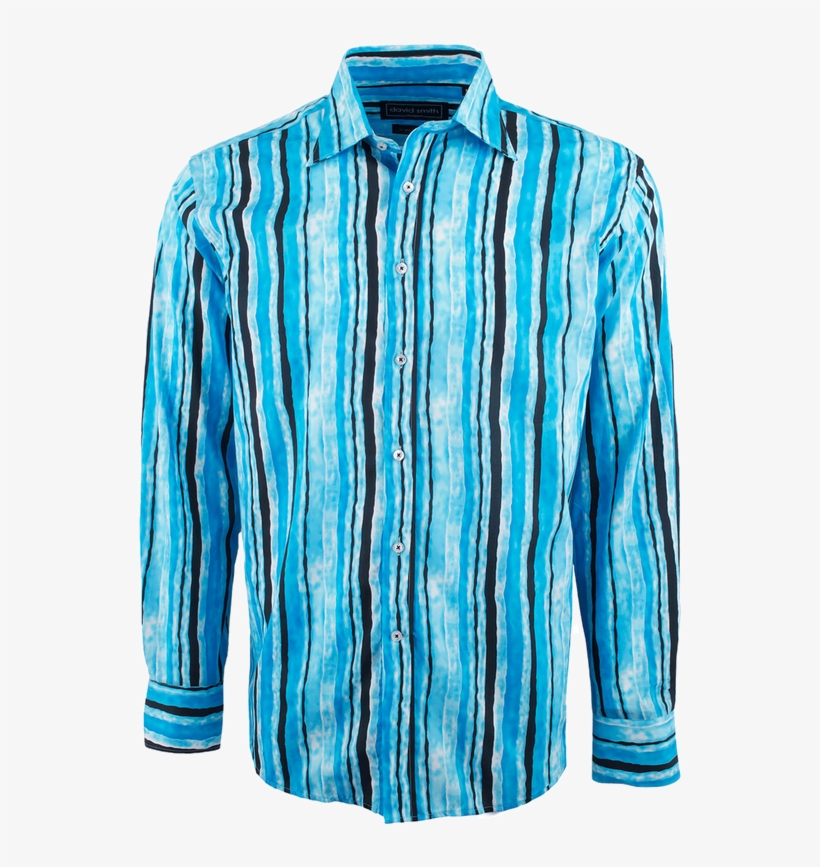 David Smith Australia Aqua Hamilton Watercolor Shirt - Blouse, transparent png #30249