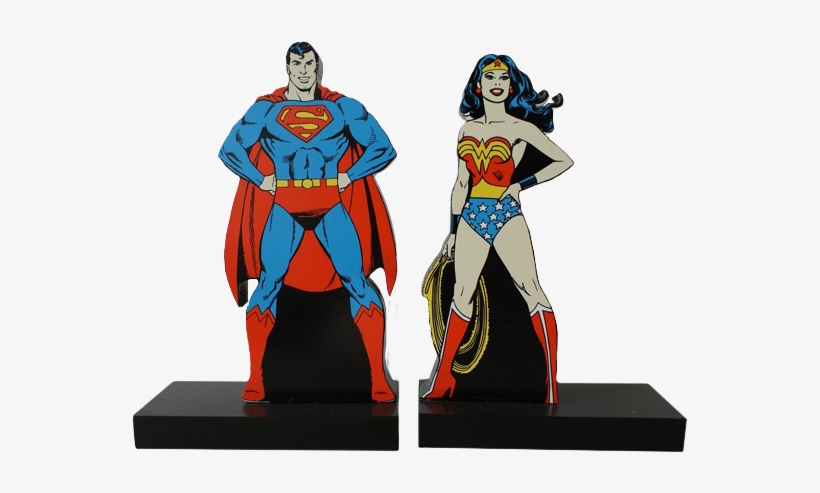 Aparador De Livro De Superman & Mulher Maravilha Dc - Super Homem E Mulher Maravilha, transparent png #30310