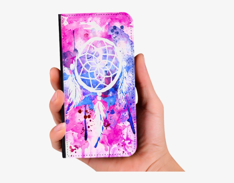 Dream Catcher Water Color Pu Leather Wallet For Iphone - Wallet, transparent png #30698