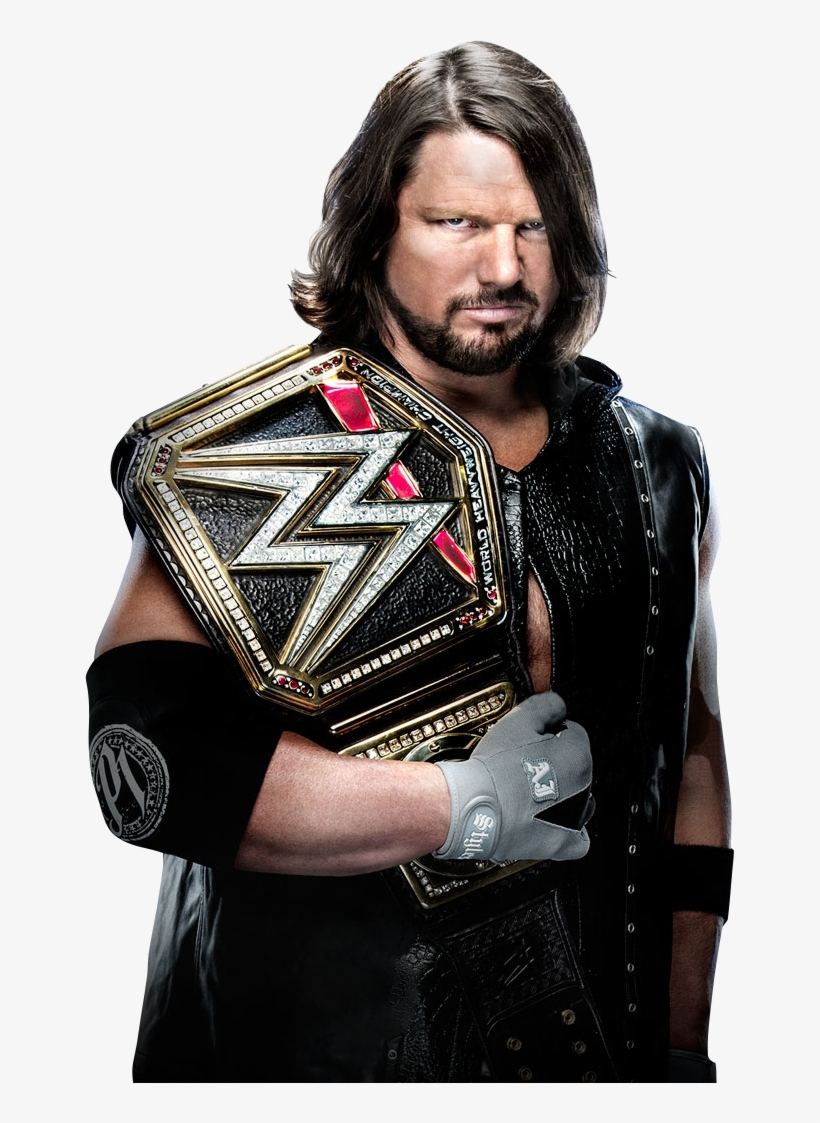 Ecw Wrestling, Wrestling Superstars, Wrestling Stars, - Aj Styles Wwe Champion Png, transparent png #30720