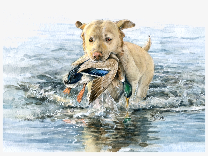 Dog With Bird - Labrador Retriever, transparent png #31402