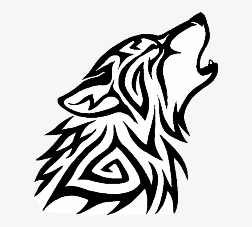 Tribal Wolf Png - Howling Tribal Wolf, transparent png #31425