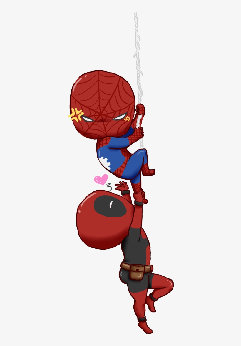 Chibi Deadpool And Spiderman - Spiderman And Deadpool Chibi, transparent png #31492
