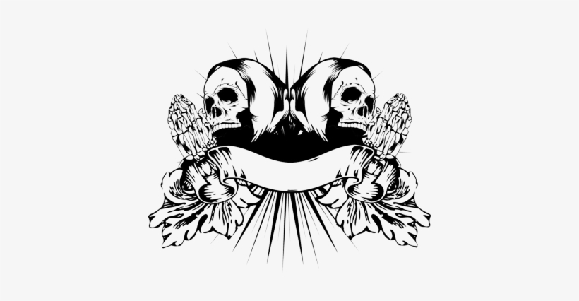 Skeleton Vector Prayer Hand - Praying Skull Hands Tattoo, transparent png #31755
