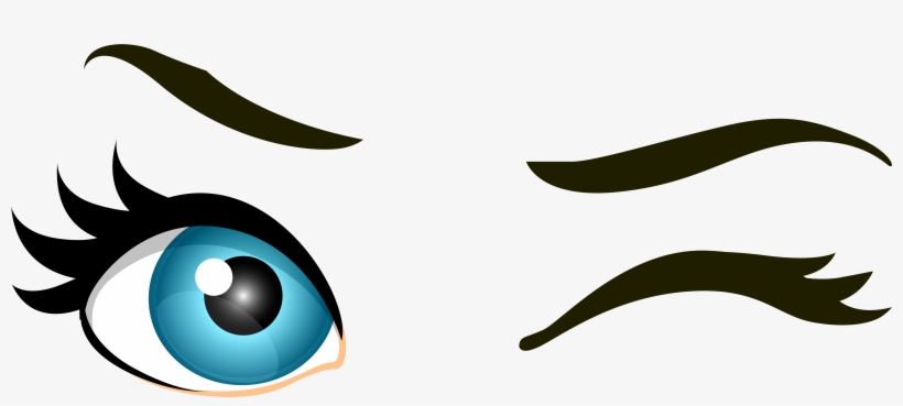 Blue Winking Eyes Png Clip Art - Eye Clipart Transparent Background, transparent png #32105