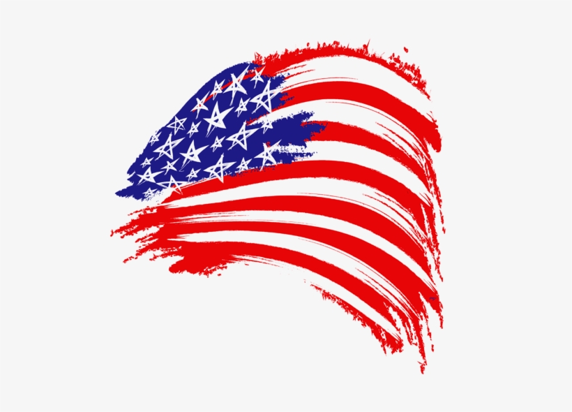 Bleed Area May Not Be Visible - American Flag Sketched, transparent png #32199