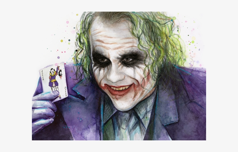 Click And Drag To Re-position The Image, If Desired - Joker Watercolor, transparent png #32448