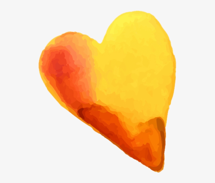 Beautiful Watercolor Heart Stickers Messages Sticker-6 - Orange Watercolor Heart Png, transparent png #32515