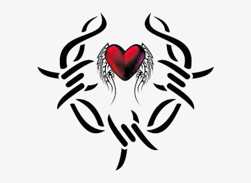 Tribal Love Heart Tattoos, transparent png #32623