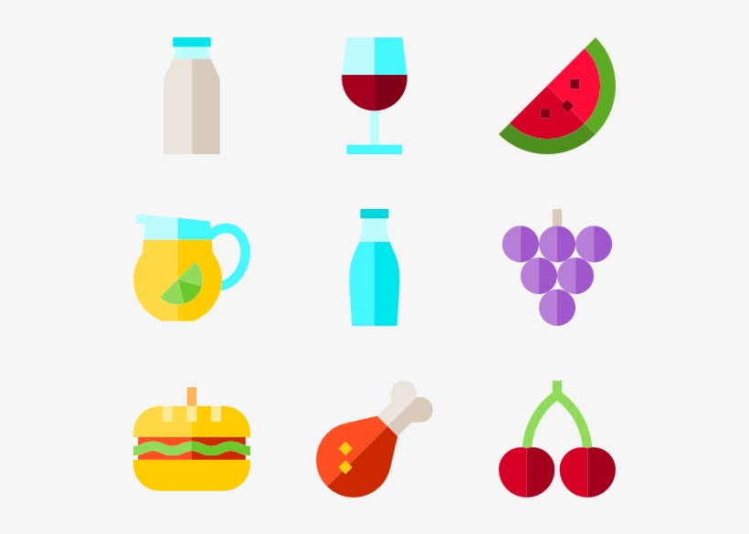 Colored Bullets Icons Png - Food Vector Icon Png, transparent png #32914