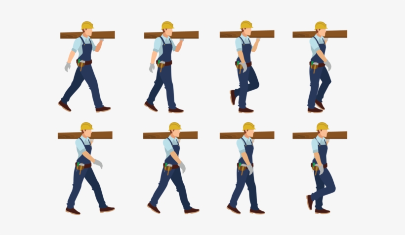 Carpenter Man Walking Cycle - Logos De Homens Na Carpintaria, transparent png #33070