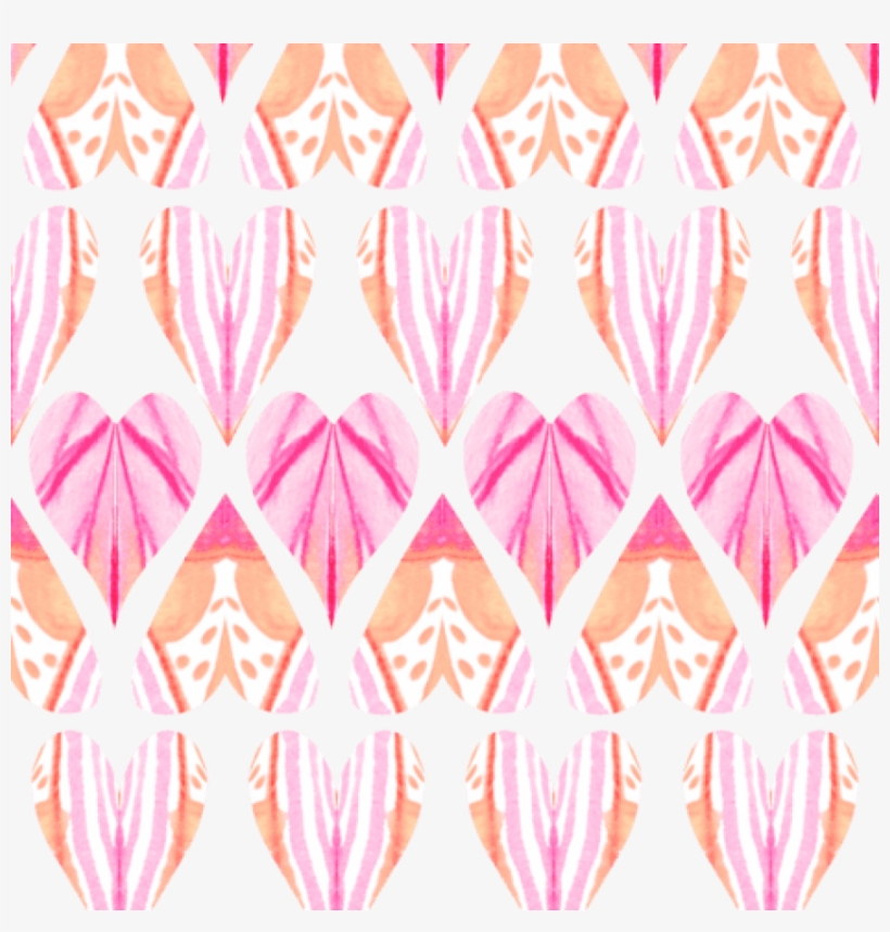 Watercolor Pink Peach Heart Fabric By Emilysanford - Heart, transparent png #33386