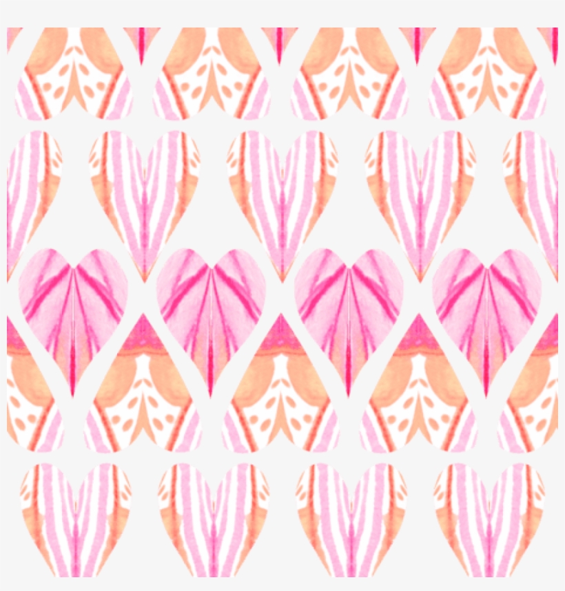 Watercolor Pink Peach Heart Fabric By Emilysanford - Heart, transparent png #33386
