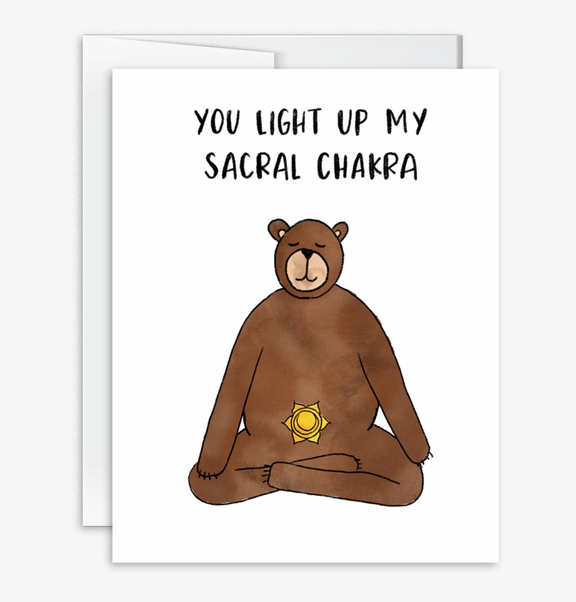 You Light Up My Sacral Chakra Watercolor Bear Greeting - Watercolor Painting, transparent png #33556