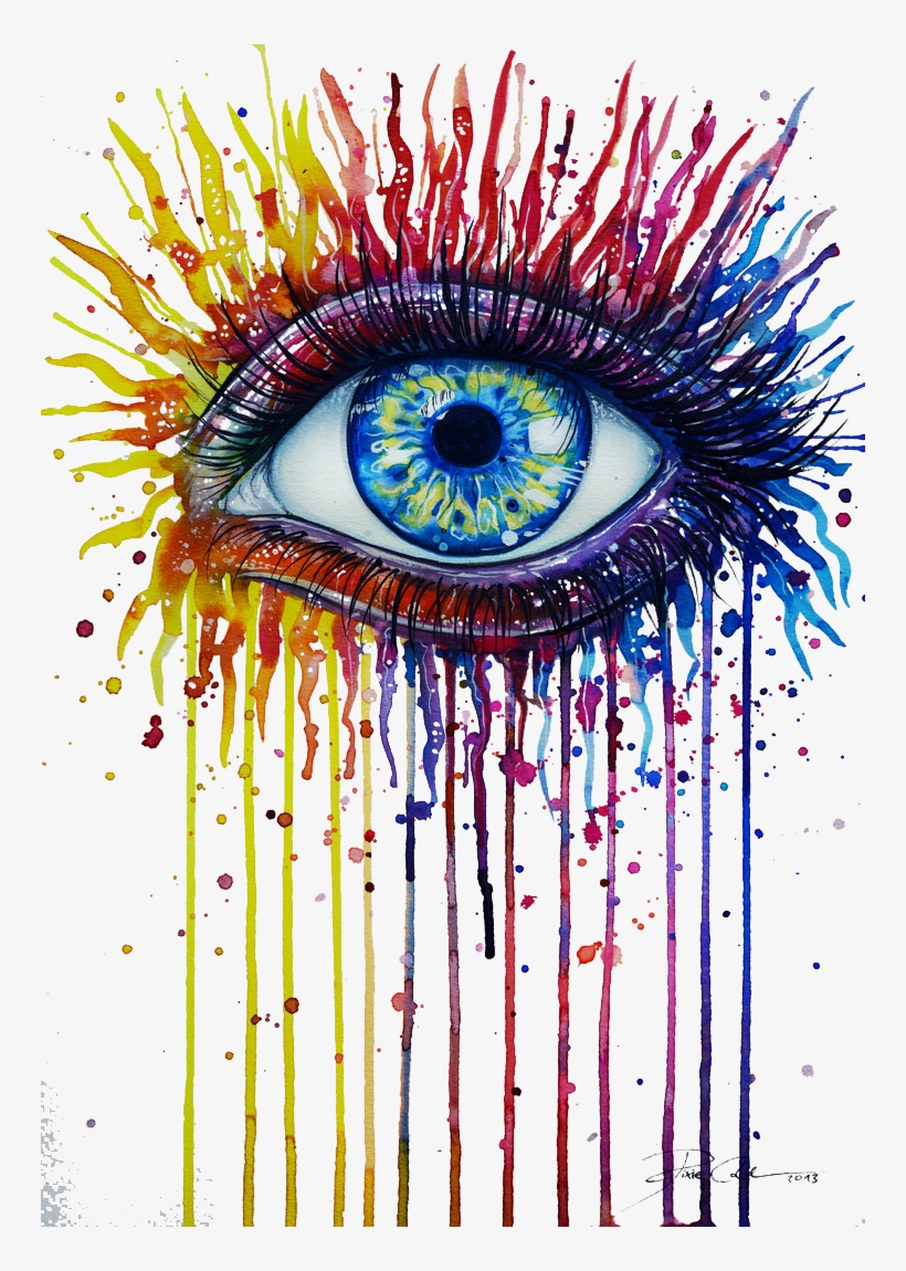 Watercolor Painting Eye Drawing Art - Drawing That Describes You, transparent png #34184