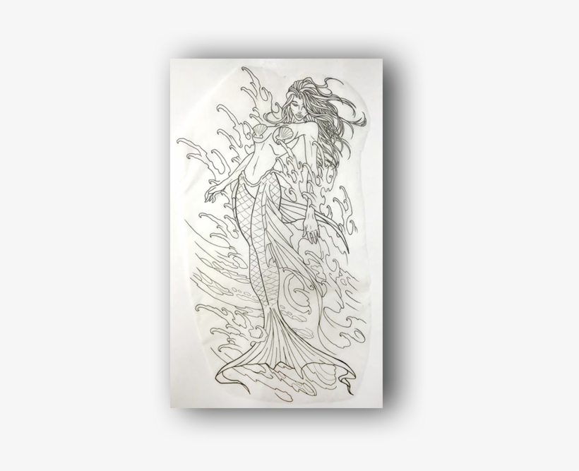 Neo Traditional Mermaid Drawings, transparent png #34383