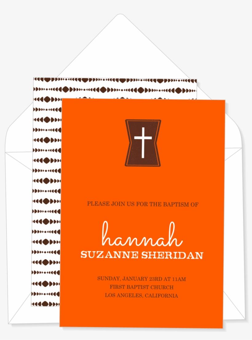 Mod Cross Orange Invitation - Paper, transparent png #34523