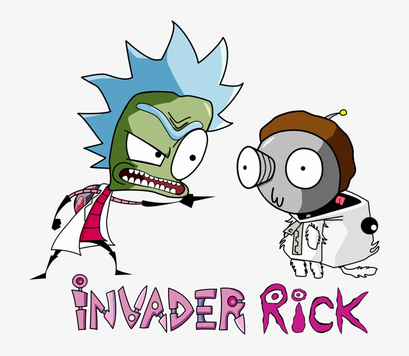 Invader Zim Rick And Morty = Invader Rick - Funny Rick And Morty Crossover, transparent png #34526