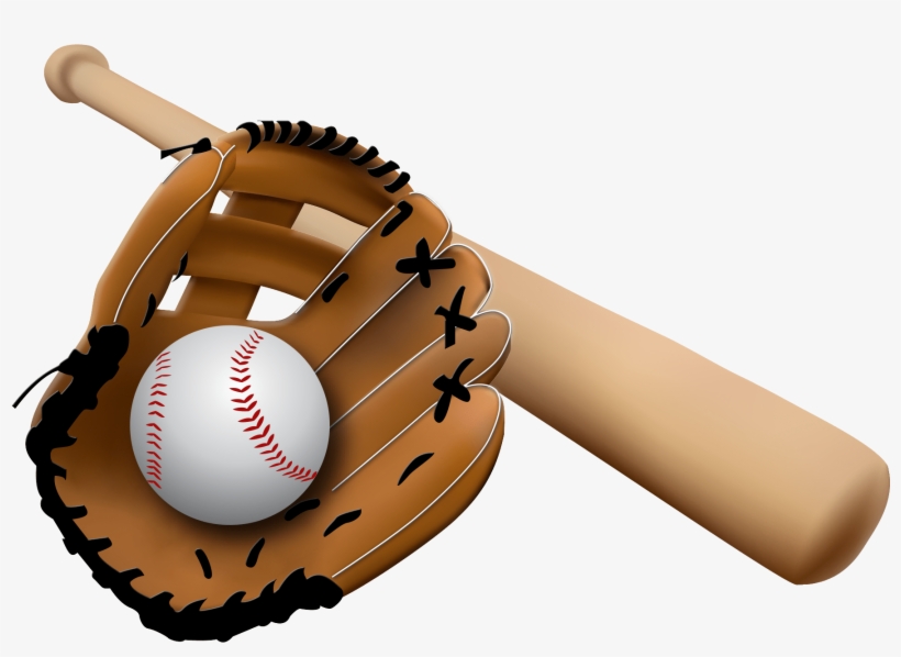 Baseball Glove And Bat - Free Clip Art Baseball Mit, transparent png #34773