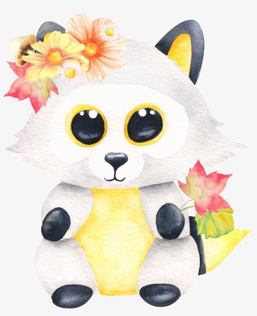 Animal Flower Forest Fall Fox - Clip Art, transparent png #34787
