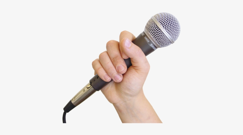 Hand Holding Microphone Photograph - Holding A Microphone, transparent png #35175