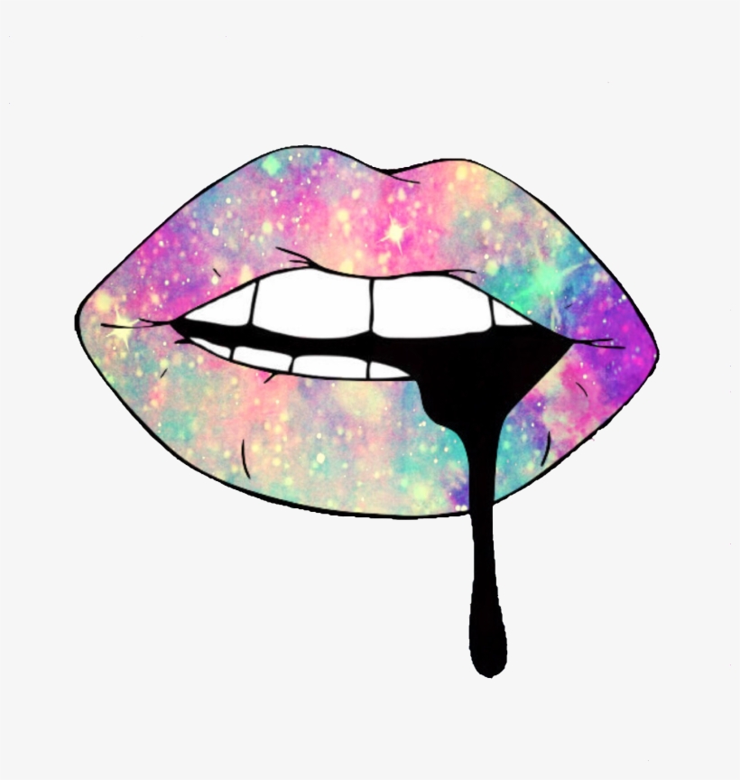 #lips #colorful #neon #aesthetics #tumblr #png #glitter - Lips Tumblr Png, transparent png #35219