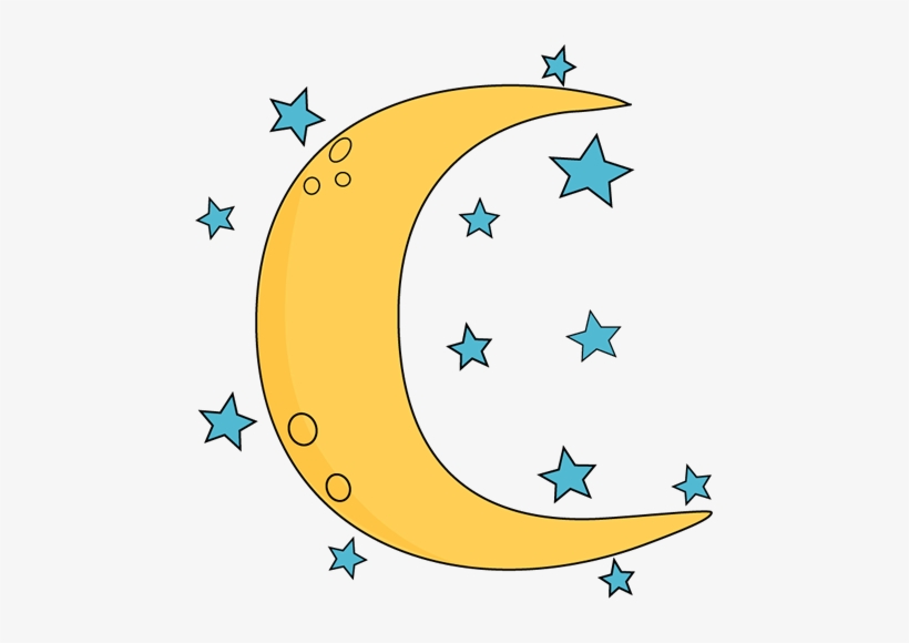 Crescent Moon And Stars Clipart, transparent png #35279