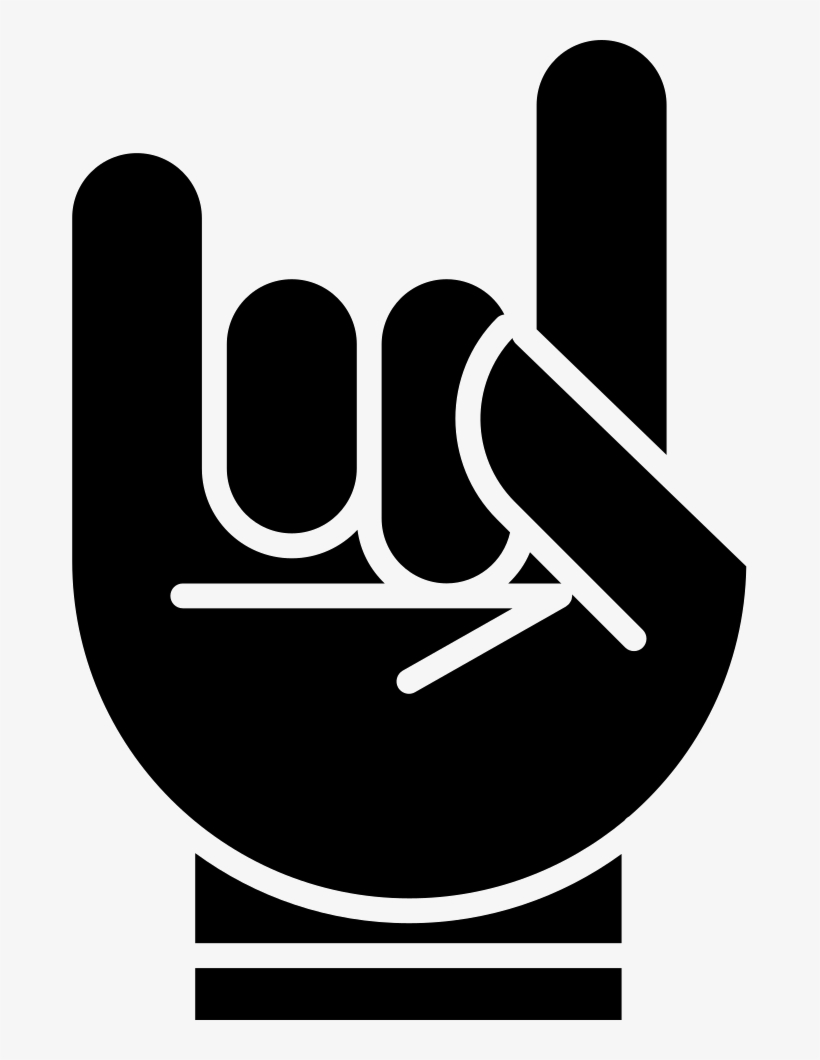Hand With White Outline Forming A Rock On Symbol Comments - Señal De Rock Png, transparent png #35551