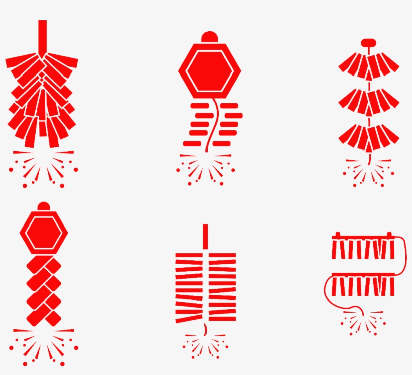 This Graphics Is 2018 New Year Red Firecrackers Vector - Vector Graphics, transparent png #35631