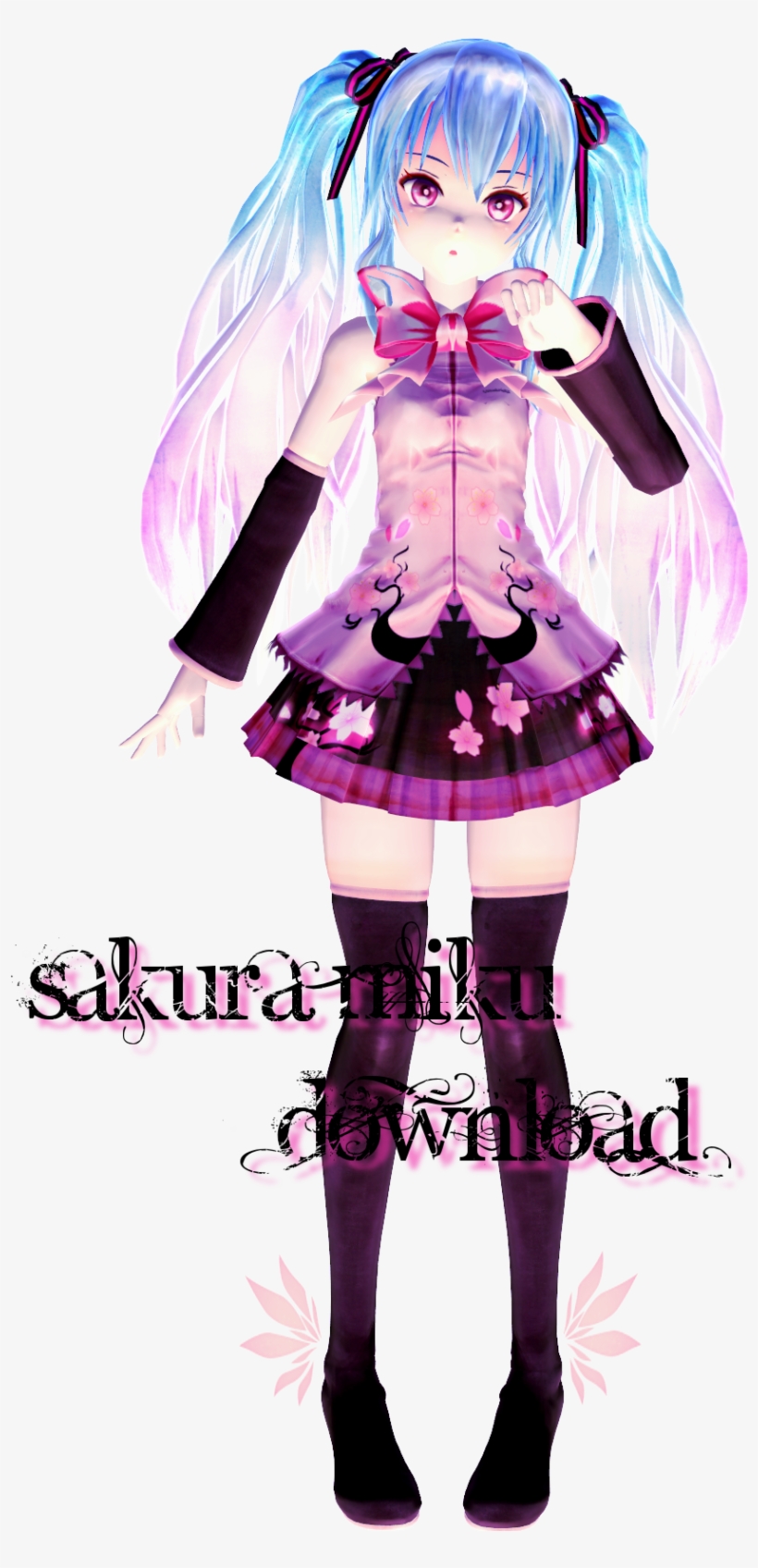 Watercolor Sakura Miku Download By Ichigimy - Mikumikudance, transparent png #35676