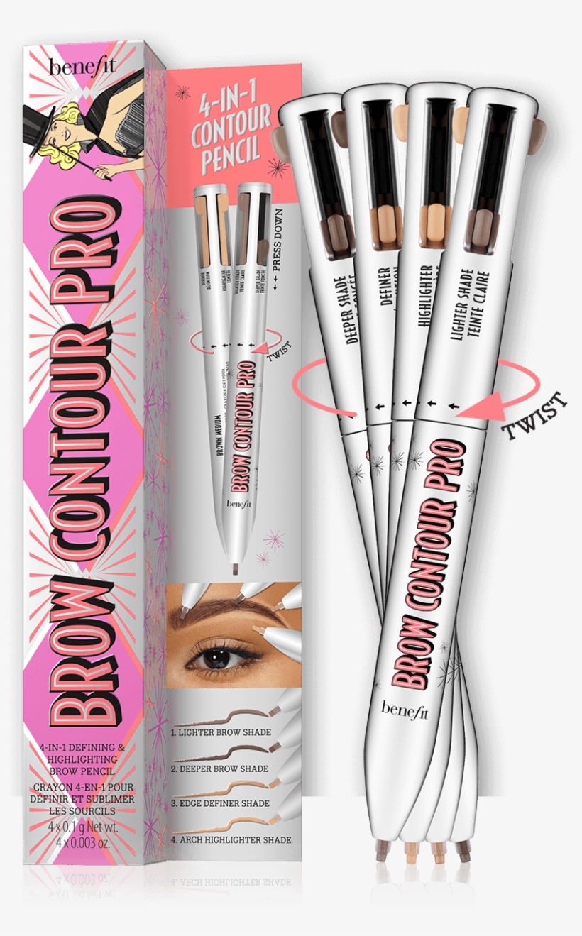 Turn Shapeless, Flat Brows Into Defined, Contoured - Benefit Brow Contour Pro, transparent png #36077