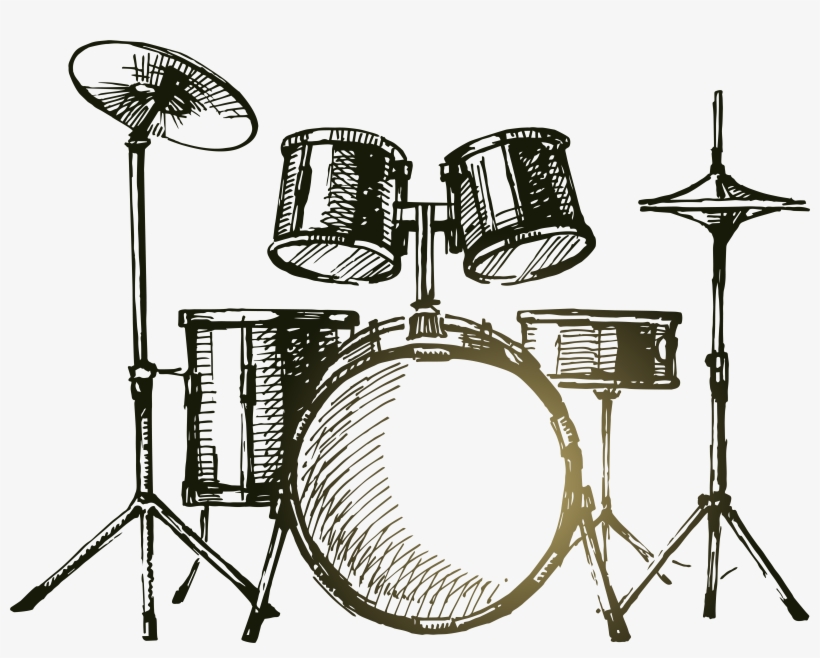 Microphone Watercolor Painting Illustration Drums Transprent, transparent png #36215