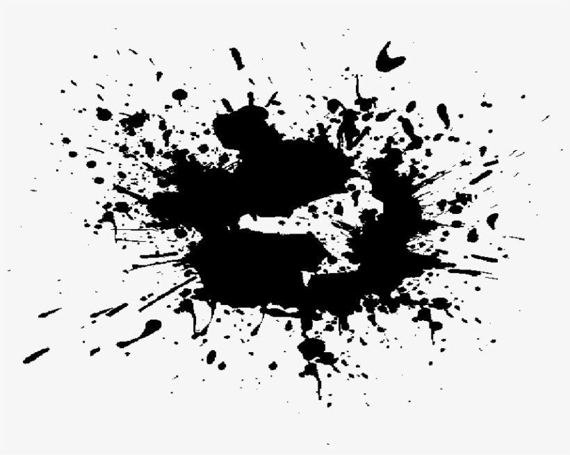 Black Paint Splash Png Clip Royalty Free Stock - Broken Heart Black And White, transparent png #36316