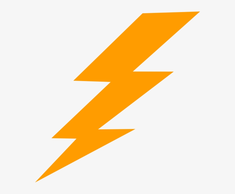 Orange Lightning Bolt - Free Transparent PNG Download - PNGkey