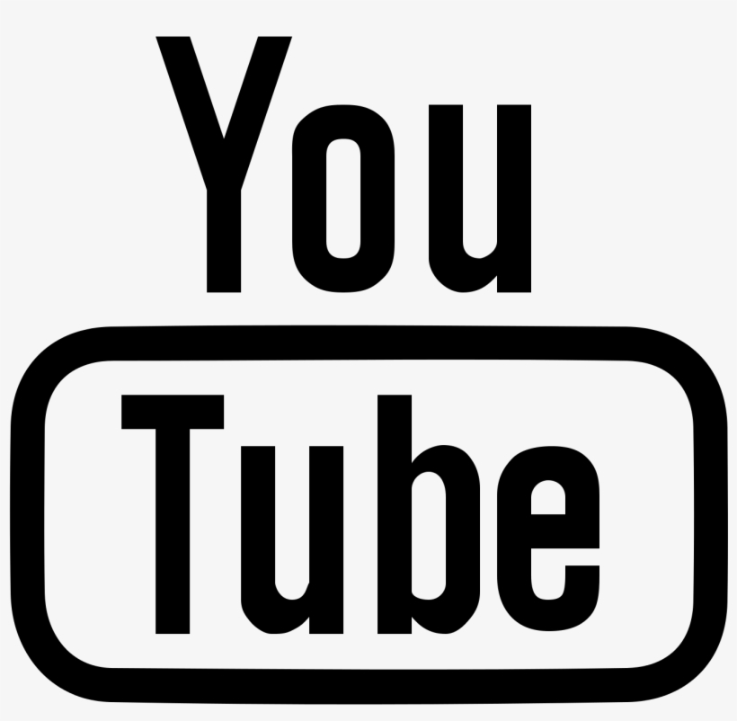 Youtube Clipart Black And White - Youtube Icon Outline Png, transparent png #36486