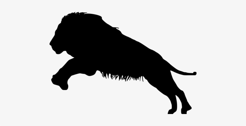 Lion, Silhouette, Mammal, Wildlife - Leon Silueta Png, transparent png #36706
