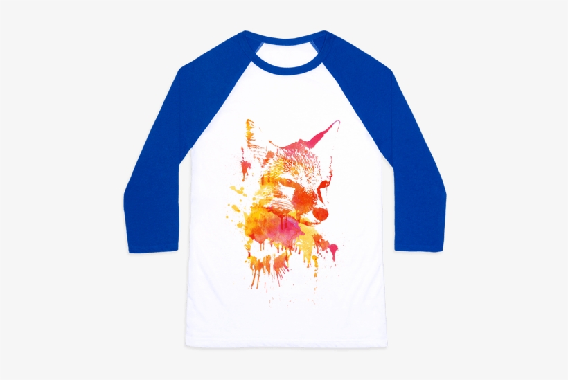 Watercolor Fox Baseball Tee - Under The Sea Shirt, transparent png #36788