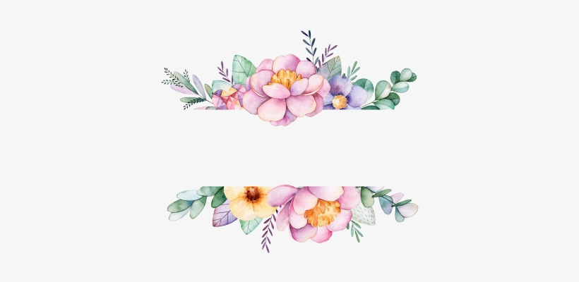 Watercolor Flower Border Png - Watercolor Flowers Frame Png, transparent png #36917