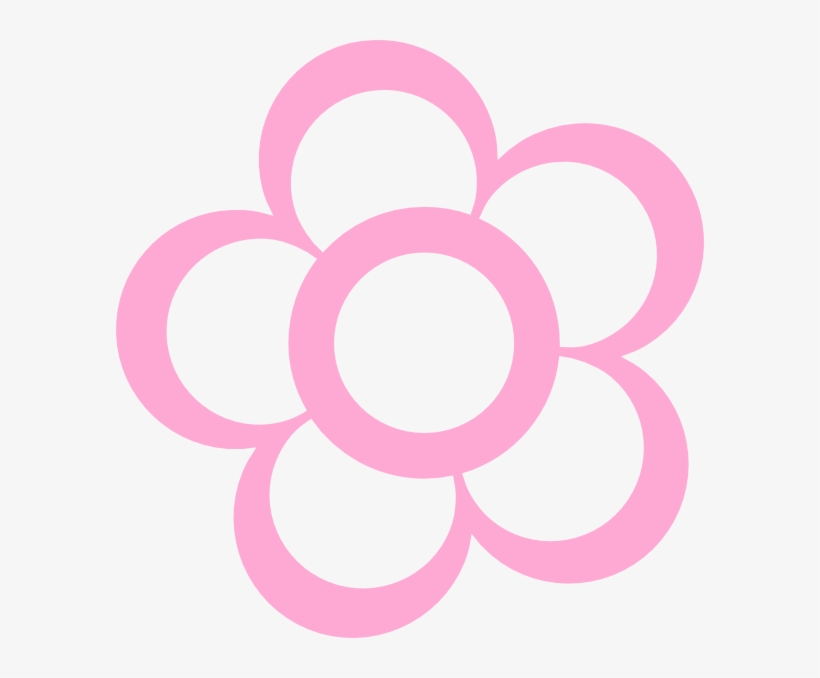Pink Flower Vector Png - Pink Flower Outline, transparent png #36967