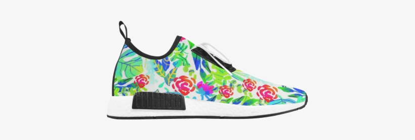 Cute Tropical Watercolor Flowers Women's Draco Running - Sneakers, transparent png #37545