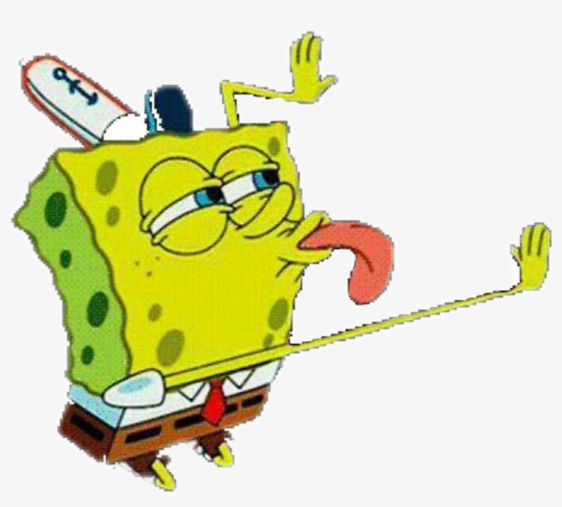 Spongebob Memes Licks - Spongebob Licking Sticker, transparent png #37917