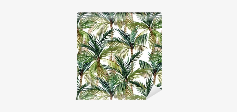 Watercolor Palm Tree Seamless Pattern Wallpaper • Pixers® - Watercolor Painting, transparent png #37964