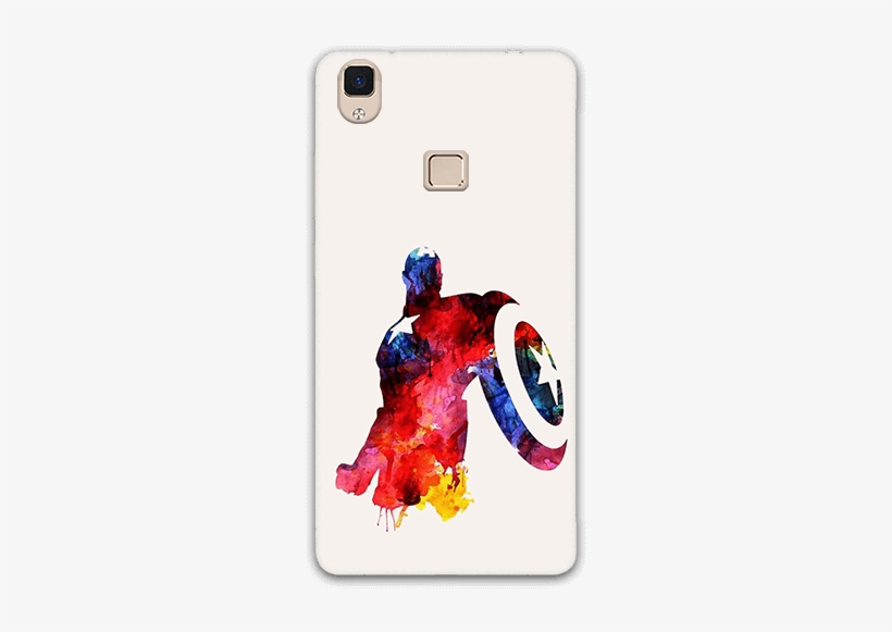 Water Color Captain America Vivo V3 Max Mobile Case - Captain America Watercolor, transparent png #38425