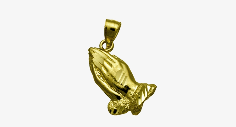 14k Yellow Gold Praying Hands Charm, transparent png #38443