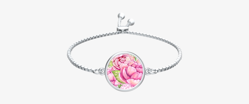 Watercolor Peony Slider Bracelet - Bracelet, transparent png #38717