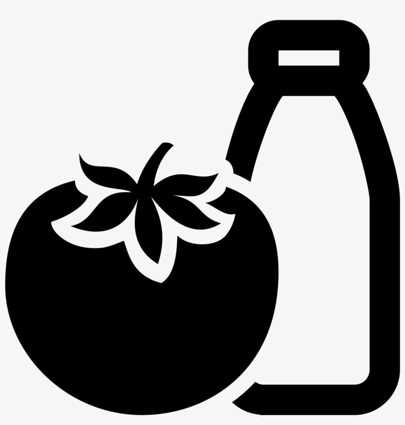 Vegetarian Food Icon - Black And White Tomato, transparent png #38806