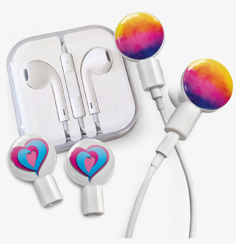 Earbuds Combo Pack - Deka Sounds Dekaslides Earbuds Combo Tri Heart + Watercolor, transparent png #38988