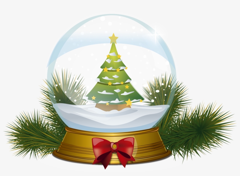 Christmas Tree Snowglobe Png Clipart Image - Christmas Snow Globe Png, transparent png #39146