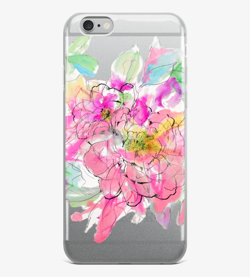 Watercolor Peony Iphone Case - Mobile Phone, transparent png #39415