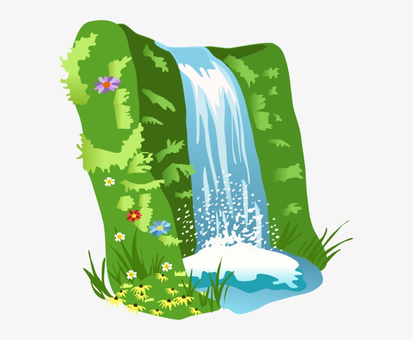 Waterfall Clipart Cartoon Cute Borders - Nature Clipart Png, transparent png #39804